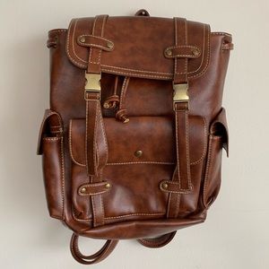Faux Leather Italian-Made Backpack